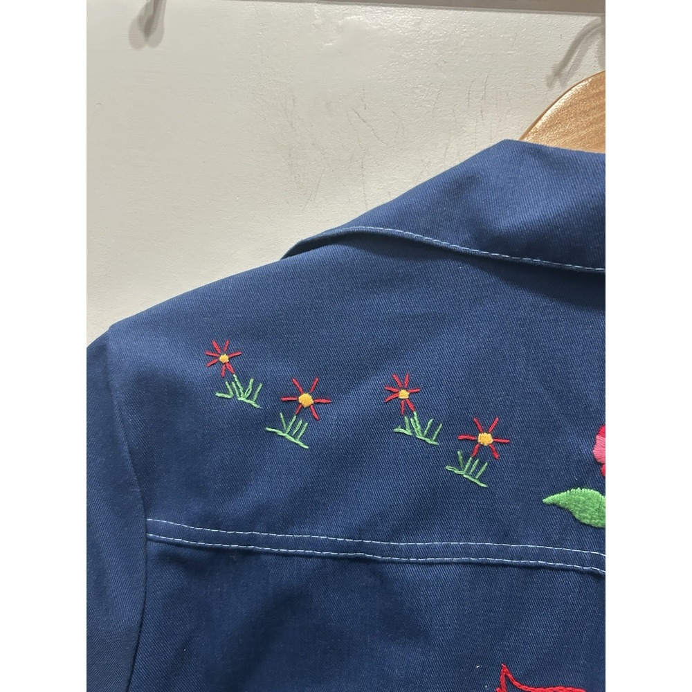 VTG 60s 70s Toughskins Union Dark Wash Indigo Long Sleeve Sears Put on Shop 16 - Picture 11 of 16